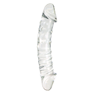 Dicke blau gefütterte doppel köpfige Glas dildos für weibliche lesbische Masturbation und flirtende Produkte für Erwachsene - Product Image 6