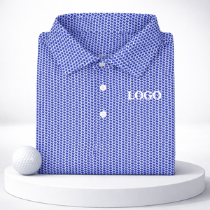Fabricación de ropa de hombre de manga corta, transpirable, de alta calidad y lujo, polos de golf personalizados con logotipo bordado. - Product Image 1