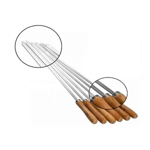 Juego de pinchos de barbacoa, pinchos planos, palos de barbacoa reutilizables, gran oferta