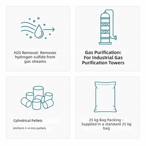 Carbón Activado Granular Impregnado para la Eliminación de H2S, Purificación de Gases |   Alta Capacidad de Sulfuro |   Yodo 800-1200 <span class=keywords><strong>Mg</strong></span>/g |   Bolsa de 25 kg - Product Image 3