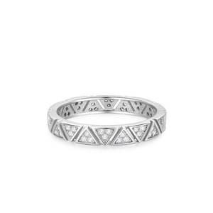 แหวนทรงเรขาคณิตประดับเพชรซิร์คอนขนาดเล็ก แพลตตินั่ม เครื่องประดับสำหรับผู้หญิงใส่ได้ทุกวัน - Product Image 5