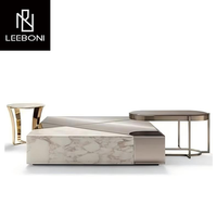 Table d'appoint de canapé de loisirs de luxe italien nordique table basse ronde en marbre en acier inoxydable pour le salon
