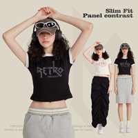 OEM T-shirt haut court personnalisé pour femmes 100% coton léger vierge Sexy T-shirts haut court de fitness pour femmes