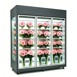 Vitrine réfrigérée à trois portes vitrées, écoénergétique, à flux d'air uniforme, pour éviter la dessèchement des fleurs, idéale pour les entreprises florales. - Product Image 4