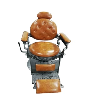 Sillas de barbero vintage para hombres, sillas de corte de salón de alta calidad, diseño italiano dorado y negro - Product Image 2