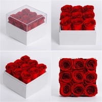 Kotak Bunga Bentuk Infinity Seri Mawar Asli Awet Elegan untuk Hadiah Hari Valentine Grosir
