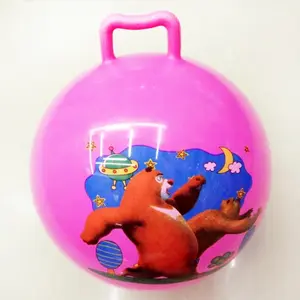 Bola de brinquedo bouncy ball de pvc com alças, brinquedo de pular para crianças, crianças de 3-9, 2020