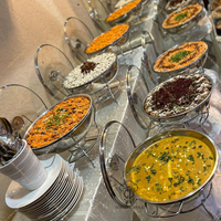 Chauffe-Plat Rond de Luxe en Acier Inoxydable Argenté avec Couvercle en Verre pour Buffet, Traiteur et Fêtes, Capacité 3.5-8L