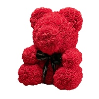 Plantes décoratives florales éternelles ours en mousse de rose artificielle pour la Saint-Valentin et les cadeaux d'anniversaire