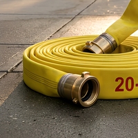 Tuyau d'incendie blanc haute pression en tissu tissé épais, enroulé en rouleau, pour la distribution d'eau en lutte contre l'incendie