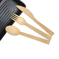 Ensembles de couverts jetables en bambou naturel et métal, couteau, fourchette, cuillère, serviette en papier, écologiques, résistants à la chaleur, durables