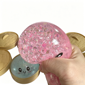Glitter Squishy Bun Toy with Steamer Case <b>Blind</b> Pack Cute Squeeze Toy for Birthday Holiday Gifts and Party Supplies - Product Image 6