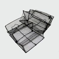 Norvège Grèce Marché Rectangulaire Pliable Crabe Pot Nylon Filet De Pêche Cage HDPE Crevettes Piège Cadre En Acier pour Attraper Homard Poisson