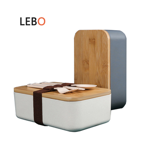 Eco Bamboo Bento Box With Inserted Silicone Strap