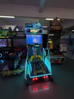 Machine de jeu d'arcade de course de bateaux rapides avec grand écran et lumières LED, équipement de divertissement à monnayeur