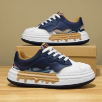 Chaussures de sport grises de luxe ethniques camouflage pour hommes, à plateforme et semelle épaisse, rehaussantes, tendance et décontractées