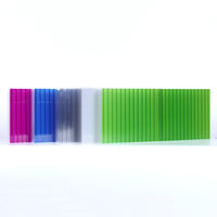 Panneau de toiture rectangulaire en polycarbonate alvéolaire à sept parois haute résistance, sur mesure, avec système de fixation rapide pour serres