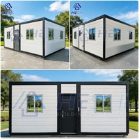 Maison préfabriquée pliable et empilable de 5 chambres, conteneur extensible de 20 pieds ou 30 pieds, avec protection RCBO 30mA, type bungalow