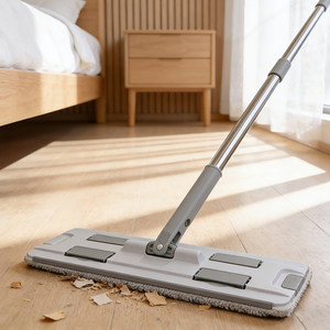 Juego <span class=keywords><strong>de</strong></span> Mopa <span class=keywords><strong>de</strong></span> Microfibra para Limpieza <span class=keywords><strong>de</strong></span> Pisos, con Rotación <span class=keywords><strong>de</strong></span> 360°, Manos Libres, Desmontable, Deslizante, Plano, con Exprimidor, Palo <span class=keywords><strong>de</strong></span> Acero, Lavado y Secado, con Cubeta Doble - Product Image 3