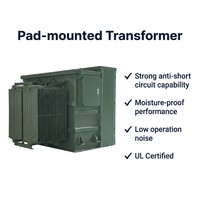 Transformateur fiable de 630 kVA monté sur socle, 33 kV, triphasé, immergé dans l'huile, pour l'alimentation de l'industrie minière