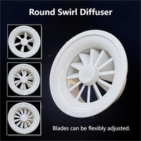 Système de ventilation en aluminium Usine bon prix Diffuseur de plafond tourbillonnant Grille d'aération Diffuseur d'air tourbillonnant rond