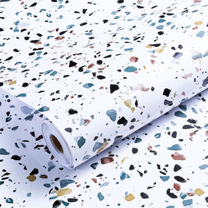 UDK 60cm * 10m PVC adesivo in marmo lucido Design carta da parati buccia e bastone carta da parati in marmo per armadi da cucina - Product Image 2