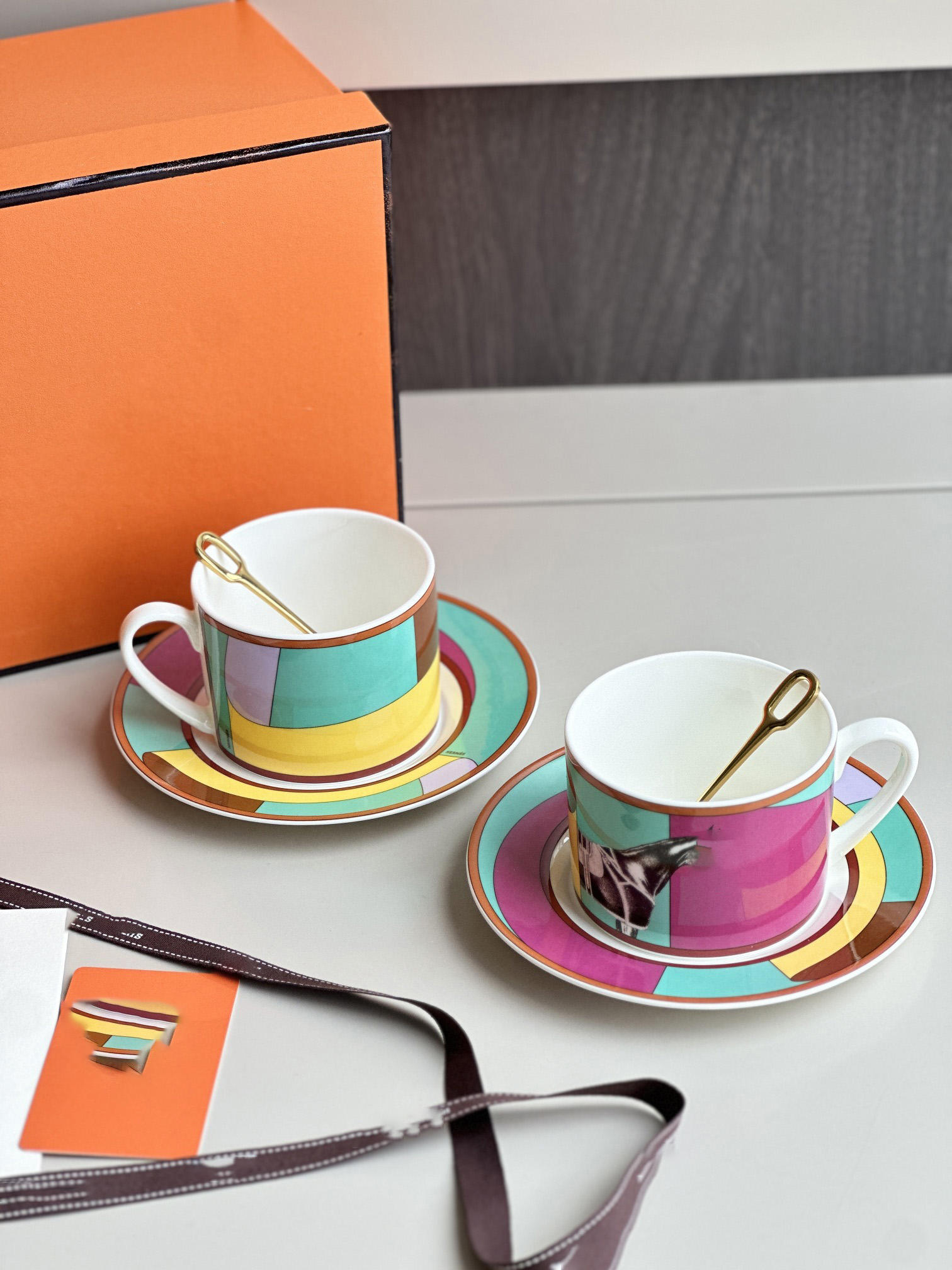 double cup and saucer