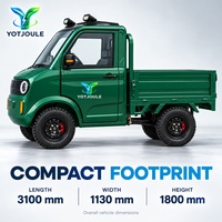Camion électrique agricole YOTJOULE, mini pick-up, véhicule utilitaire, benne basculante arrière, cabine fermée pour le transport en verger