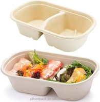 Boîte à lunch en canne à sucre biodégradable, robuste et étanche, pour les emballages à emporter de hamburgers, de sandwichs et de nouilles
