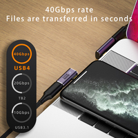 Nouvel adaptateur USB4.0 40 Gbps USB C vers USB C en alliage d'aluminium avec sortie CC 240 W 5 A pour charge rapide et transfert de données pour Macbook LED 8K60HZ