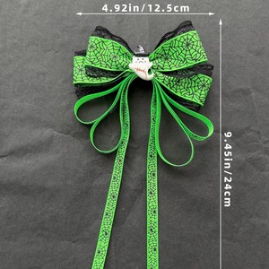 Lot de pinces à cheveux Halloween : barrettes à nœud papillon, toile d'araignée, motif maïs, paillettes et sequins pour filles - Product Image 4