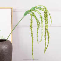 Vente en gros de fleurs conservées d'amarante artificielles blanches et vertes, fausses plantes suspendues pour la décoration intérieure.