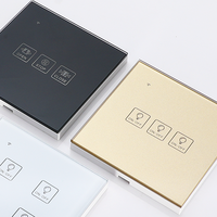Panneau tactile intelligent Wifi Zigbee pour rideaux, télécommande en verre, interrupteur d'éclairage unipolaire 10A pour maison connectée Smart Life, compatible Google et Alexa