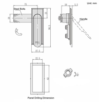 Serrures de panneau d'armoire industrielle dissimulées en alliage de zinc de haute qualité ShengHong Ms717, vente en gros pour fabricants, grade ANSI 1, 2 clés, noir