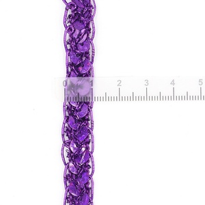 Bolsa pequeña de encaje para disfraz de baile, lentejuelas de alambre dorado y plateado de 1 cm de ancho con efecto láser ondulado, accesorios modernos de malla con patrón animal para sombrero - Product Image 2