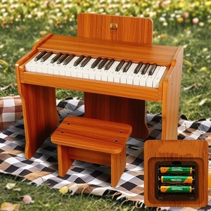 Wholesale Children Wood Grain <b>Electronic</b> Piano With Stool Multi Function Kids Musical <b>Keyboard</b> Toy For Preschool Music Learning - Product Image 5