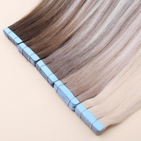 Extensions à bandes adhésives en cheveux humains, double épaisseur, vierges russes, avec trame invisible, pour la vente en gros, fournisseurs d'extensions de cheveux naturels