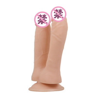 Dildo de Doble Cabeza en Forma de U, Realista, de Silicona Suave, YFN-DH007, 0.31 kg, para Estimulación del Clítoris y Masturbación Femenina