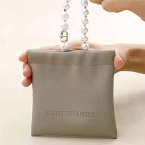 Nouvelle pochette cadeau en cuir PU avec rabat magnétique, petite pochette en cuir pour ranger les bagues et les boucles d'oreilles, idéale pour les promotions - Product Image 2