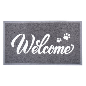 EIFFEL HOME พรมเช็ดเท้า PVC ทนทานสไตล์โมเดิร์นมินิมอลสีเทารูปสี่เหลี่ยมผืนผ้าพิมพ์ลายต้อนรับกันลื่นขจัดฝุ่นพรมเช็ดเท้าแบบซักได้ - Product Image 5