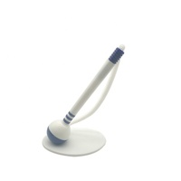 Stylo de sécurité STASUN avec cordon enroulé antivol et base ovale pour banque, bureau, réception, comptoir, papeterie