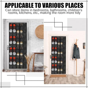 Organisateur de chaussures à suspendre sur porte avec 40 grandes poches en filet et crochets métalliques pour placard, entrée, chambre, dortoir - Product Image 4