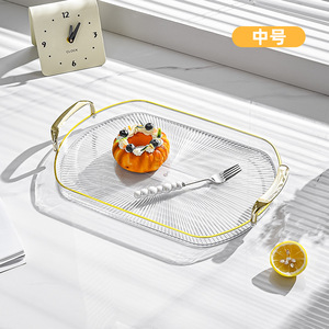 Rõ ràng nhựa phục vụ khay với Vàng xử lý cho bữa ăn sáng, trang trí khay với vàng xử lý cho Bàn cà phê & phòng khách - Product Image 4