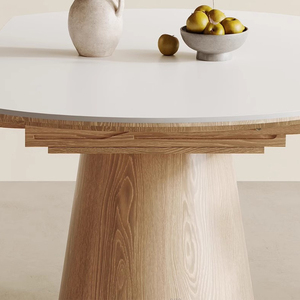 Diningroom Simple Elegant Design Original Solid Wood <strong>White</strong> Apartment High-End <strong>Dining</strong> <strong>Table</strong> with Chairs - Product Image 2
