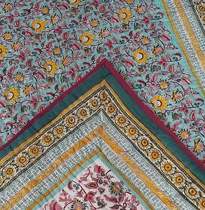 Ropa de cama de algodón hecha a mano, edredón tradicional con estampado de bloques de mano, edredón elegante hecho a mano para el hogar - Product Image 6