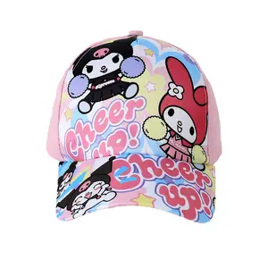 Kawaii Sanrioed Hello KT หมวกเบสบอลนักเรียนกีฬากลางแจ้งครีมกันแดดหมวกกันแดดพิมพ์ระบายอากาศปรับหมวกเด็กของขวัญ