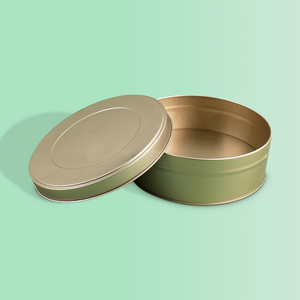 Gold <strong>Round</strong> <strong>Cake</strong> <strong>Tins</strong> 5inches Food Grade Tinplate Box for Cookies Candy Chocolate Bread Sugar Gift Packaging 135*50mm Empty Box - Product Image 5