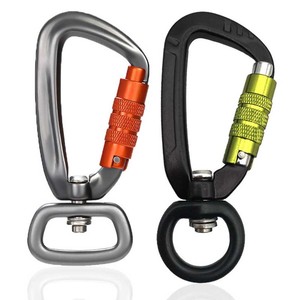 Lightweighted 7075 Aluminum Alloy 4KN Swivel Locking Carabiner Hardware Hooks Rotating Carabiner Hook