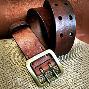 Ceinture en cuir de vachette véritable de qualité supérieure, boucle à ardillon carrée en acier, style vintage, imperméable, robuste, écologique, personnalisable, solide - Product Image 1