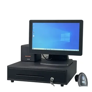 JESEN Fabricante Sistema POS tudo em um fornecedor caixa registradora Hardware sistema de faturamento terminal POS de mesa de 15,6 polegadas